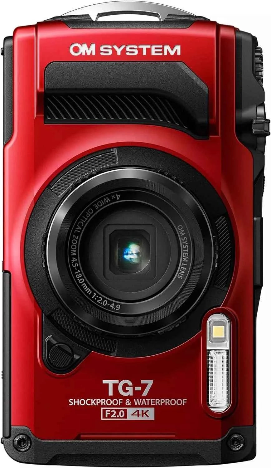 OM SYSTEM OLYMPUS Tough TG-7 Red Compact Digital Camera