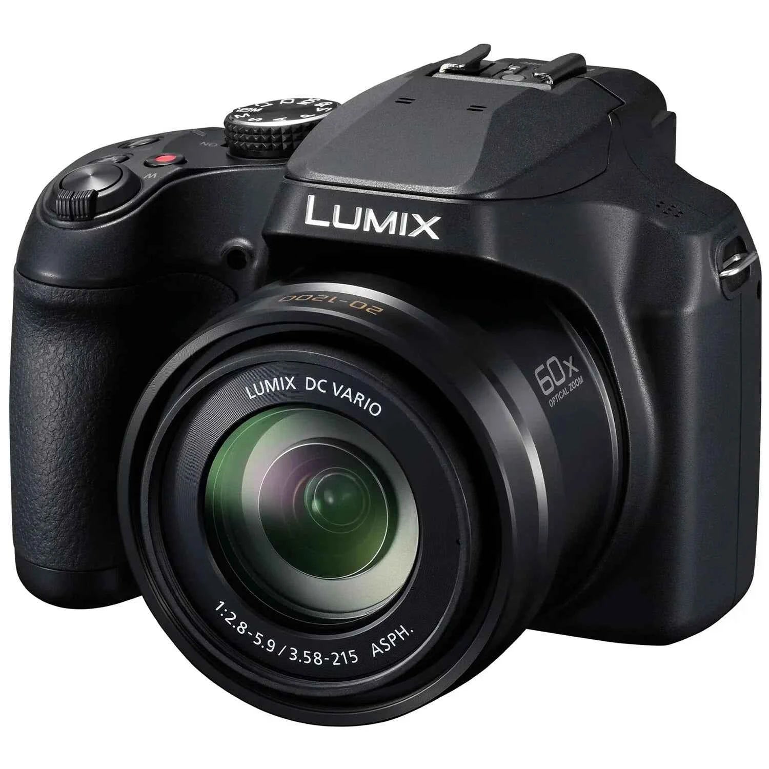 Panasonic LUMIX FZ80D Point and Shoot 4K Digital Camera with 20-1200mm Lens - Black