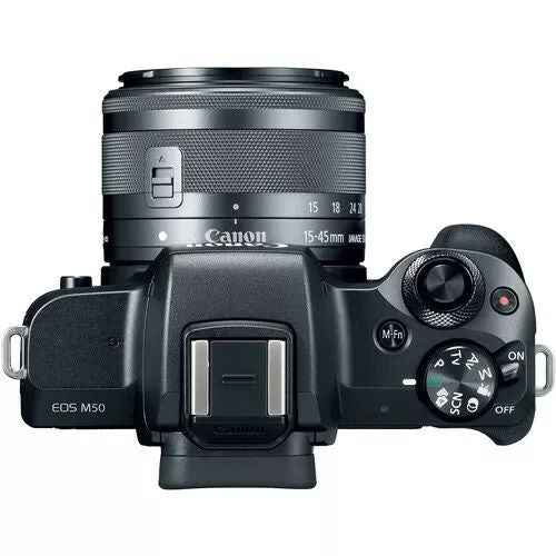 Canon EOS M50 Mirrorless Digital Camera with 15-45mm EF-M IS STM Lens (Black)